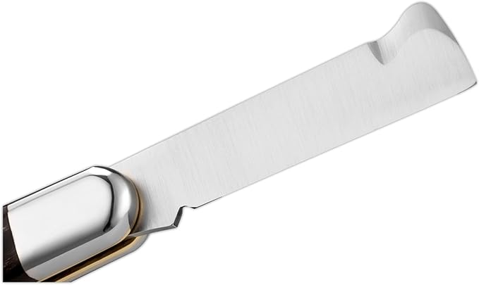 DUE BUOI 203C Professional Agriculture Pruning Grafting Knife for Budding Trimming Buffalo Horn Handle Böhler K720 Carbon Steel Blade (Professional Knife NOT an EDC Pocket Knife)