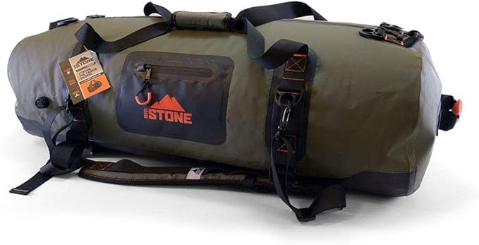 Big Stone Fully Waterproof airtight Submersible Heavy Duty Rugged Scuba Zipper Dry Bag - Carry as Duffel Backpack or Shoulder - Large/x-Large (90 Liter)