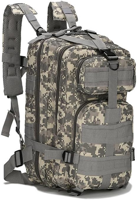 Outdoor Sports Pack Hiking Bag Tactical Rucksack Camo Knapsack Combat Camouflage Tactical Molle 25L 3P Backpack - ACU