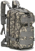 Outdoor Sports Pack Hiking Bag Tactical Rucksack Camo Knapsack Combat Camouflage Tactical Molle 25L 3P Backpack - ACU