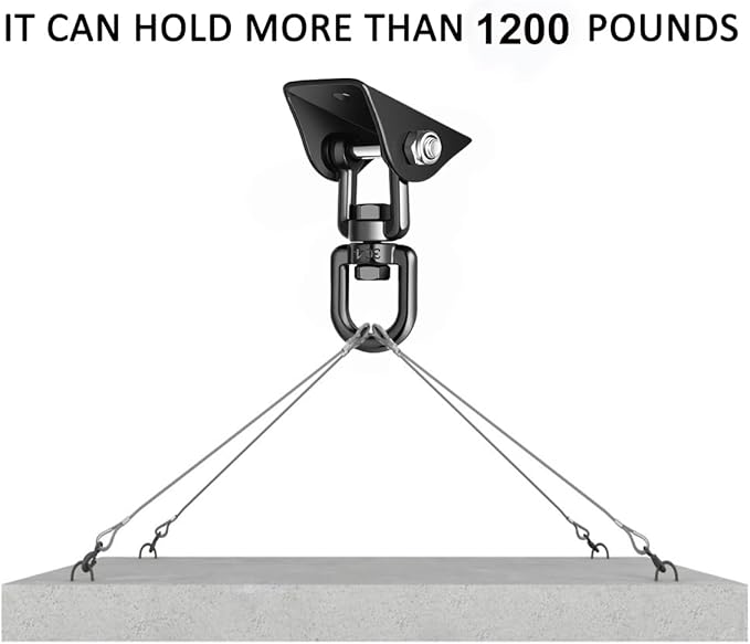 Porch Swing Hanging Kit 360°Rotating 1200 lb Capacity Hanger for Porch Swing Hammocks Swing Chair (2 Pack)