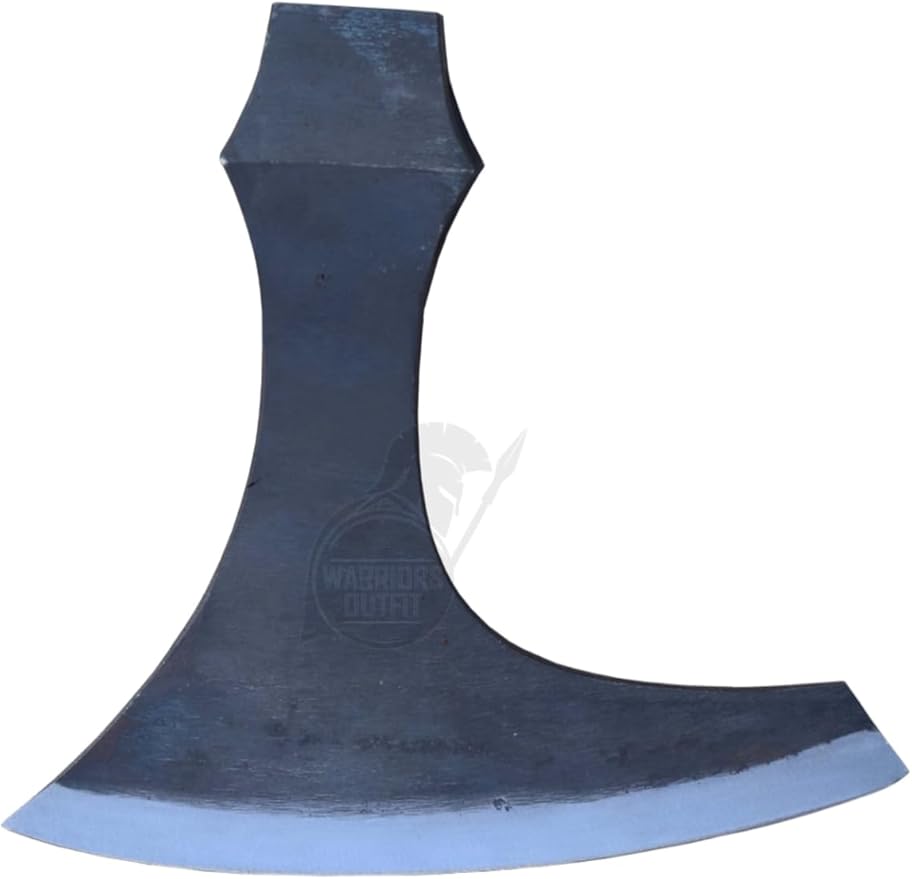 Hand Forged Medieval Viking Axe Head- Camping Hatch Tamahawk Hunting Axe Carbon Steel Throwing Axe (Black)