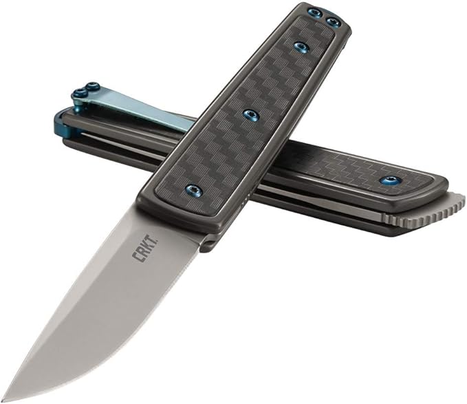 CRKT Symmetry Folding Everyday Carry Knife: Plain Edge Folder with Liner Lock Everyday Carry Folded Knife with IKBS Ball Bearing Pivot System and G10 Handle 7190
