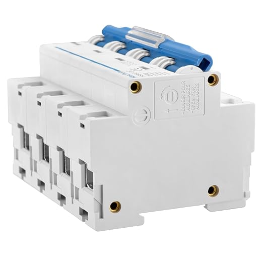 Heschen DC Miniature Circuit Breaker HSB6C-DC 4 Poles DC1000V 100A Photovoltaic Circuit Breaker for Solar PV System Solar Panels Grid System 35mm DIN Rail Mounting