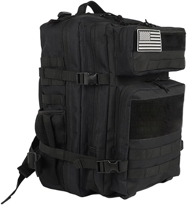 45L Military Tactical Backpacks Molle Army Assault Pack Bug Out Bag Hiking Treeking Rucksack Large Capacity Backpack Backpack(Black)