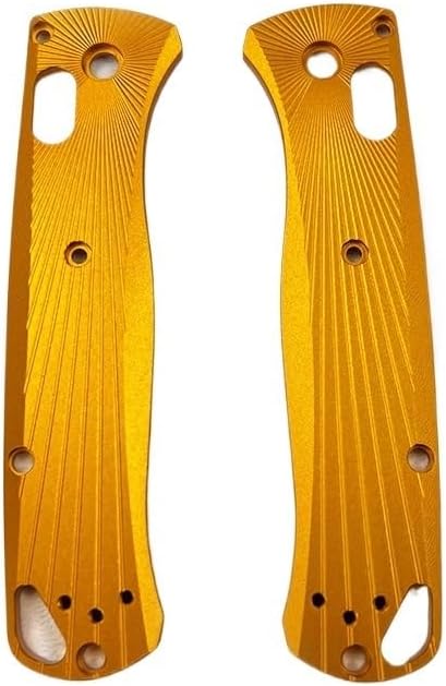 1 Pair Non-Slip CNC Aluminum Alloy Scale Handle Replacement Fits for Bugout 535(Gold 1)