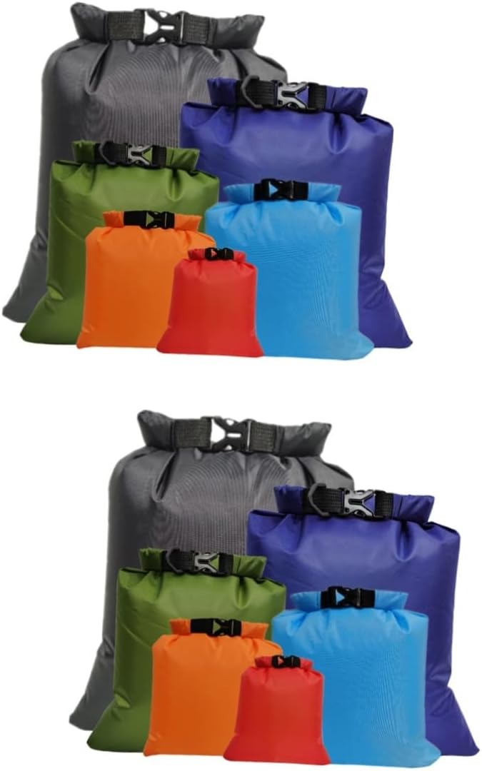 HANABASS 12pcs Portable Floating Dry Pouch Dry Bag for Camping Hiking Kayaking Water-resistant Storage Bag