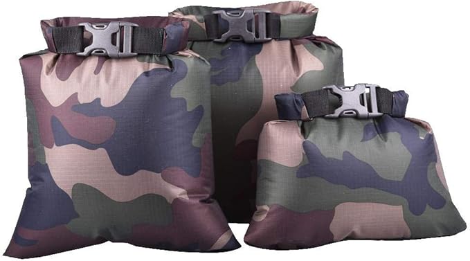 Set of 3Pcs Ultralight Waterproof Roll Top Dry Bag for Beach Kayak Drifting