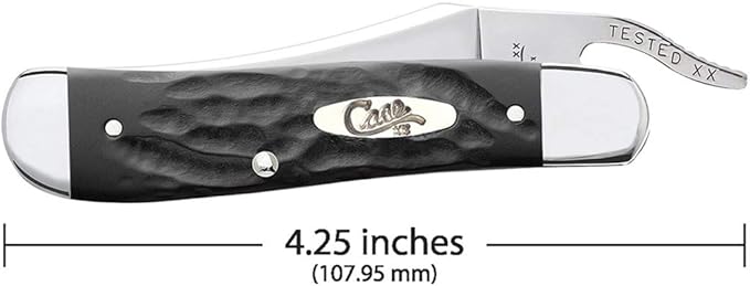 Case XX WR Pocket Knife Rough Black Jigged Synthetic Russlock Item #18224 - (61953L SS) - Length Closed: 4 1/4 Inches …