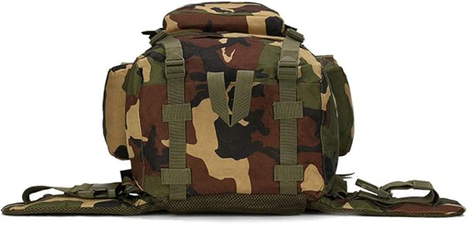 Outdoor Sports Pack Hiking Bag Tactical Rucksack Camo Knapsack Combat Camouflage Tactical Molle 65L Backpack - 3 Color Desert