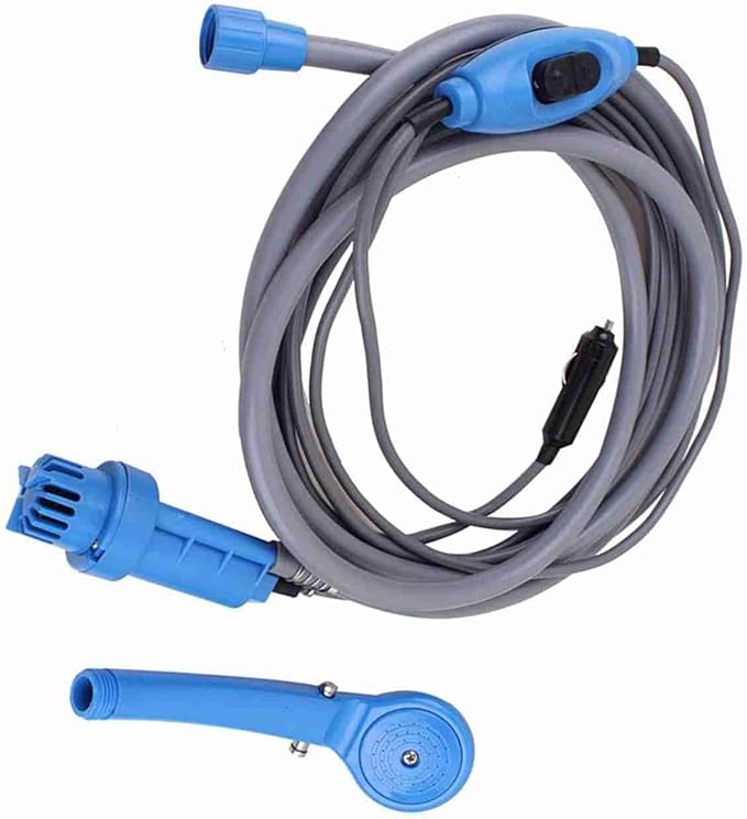 Gecheer Portable Outdoor Shower 2.5 L/min Adjustable Water Flow Leakproof Camping Showerhead with 200cm Hose for Showering Pet Cleaning Car Washing Gardening