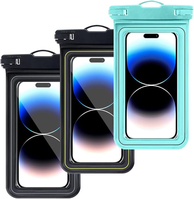 3 x Waterproof Floating Phone Pouch Universal IPX8 Waterproof Case for iPhone Samsung Galaxy Series 6.9 Dry Bag with Lanyard for Beach Pool Water Play Swimming