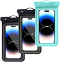 3 x Waterproof Floating Phone Pouch Universal IPX8 Waterproof Case for iPhone Samsung Galaxy Series 6.9 Dry Bag with Lanyard for Beach Pool Water Play Swimming