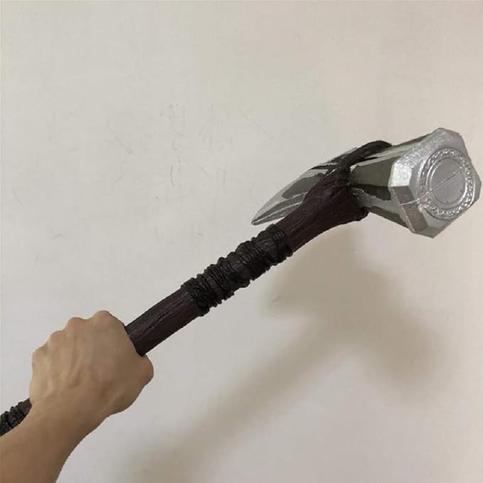 damdos Halloween Prop Cosplay Weapon 72cm PU Foam Axe Hammer Storm Breaker Cosplay Axe Birthdays Gifts
