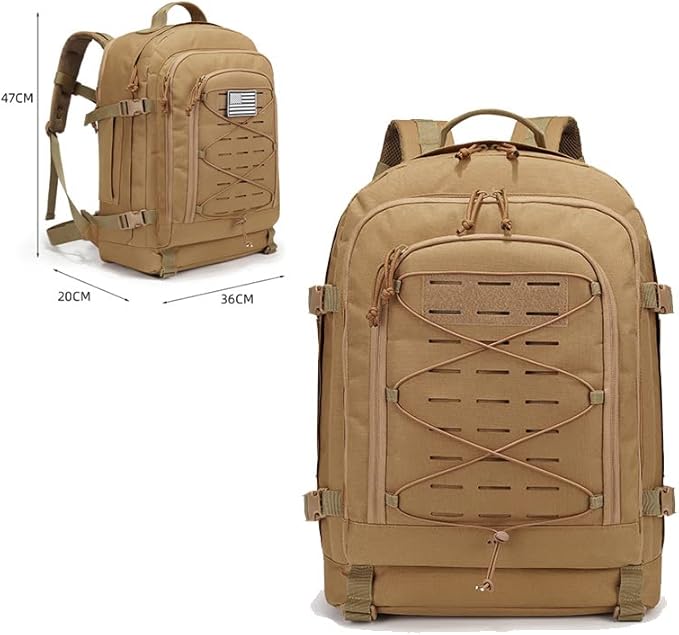 Outdoor Sports Pack Hiking Bag Rucksack Knapsack Combat Camouflage Tactical Backpack - Tan