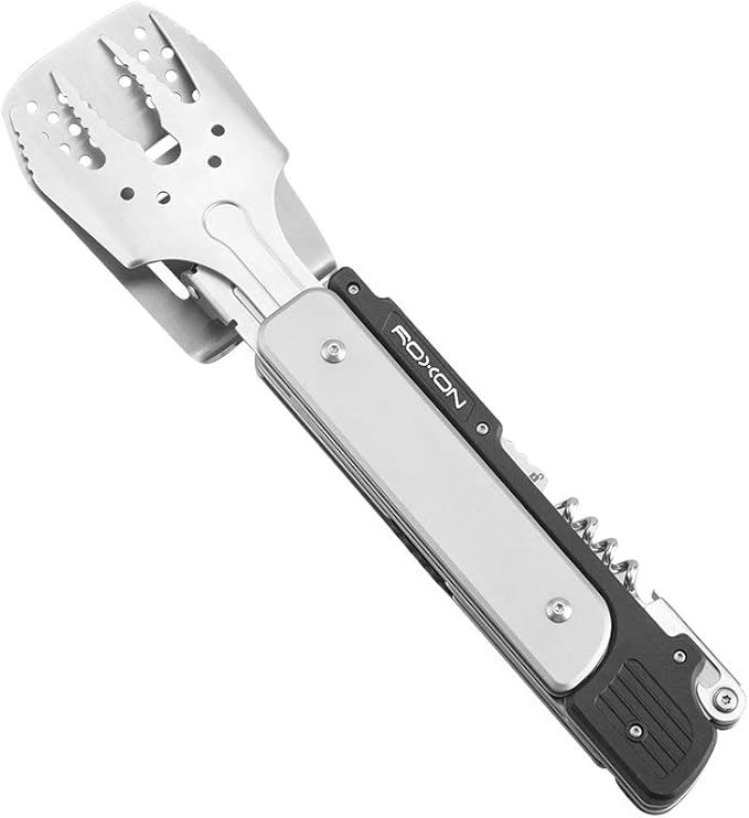ROXON S601 14 6 in 1 MBT3 Folding Grill Utensils Set Fork Spatula Grilling Knife Tongs Opener for Backyard Barbecue and Camping