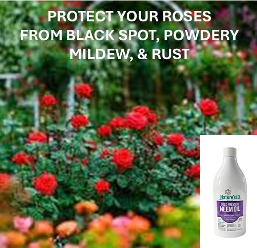 Nature's IQ Advanced Formula Neem Oil with Built in Mixing Agent. Concentrated neem Oil Spray for Plants. 4 in 1 Products. Controls Insects Mites Fungus and Nematodes. 4-16oz Bottles.