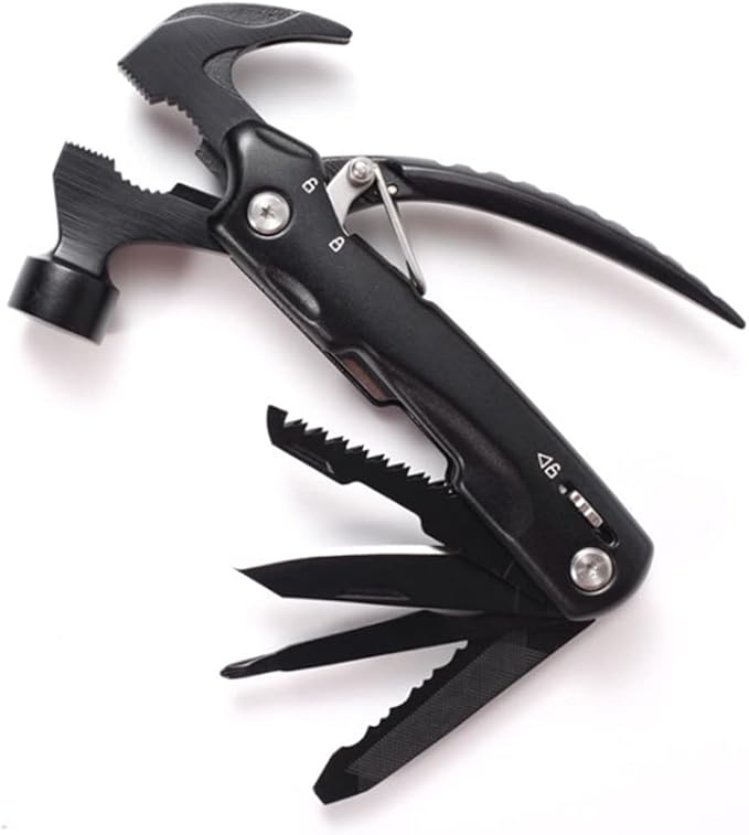 SagaSave 14-in-1 Multitool Hammer Portable Multi Tool Pliers Camping Gear Survival Tool for Sawing Wood Screwing Screws Scraping Scales Cutting Lines