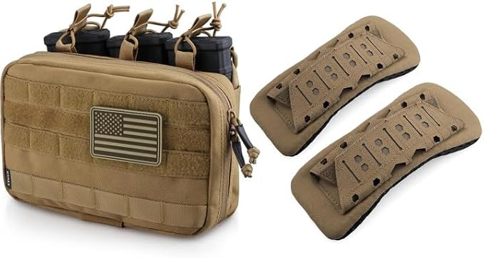 WYNEX Tactical Mag Admin Pouch 2 Pack Shoulder Strap Pad for Vest Carrier Molle Utility Tool Pouch Medical EMT Organizer Backpack Strap Cushion Pads