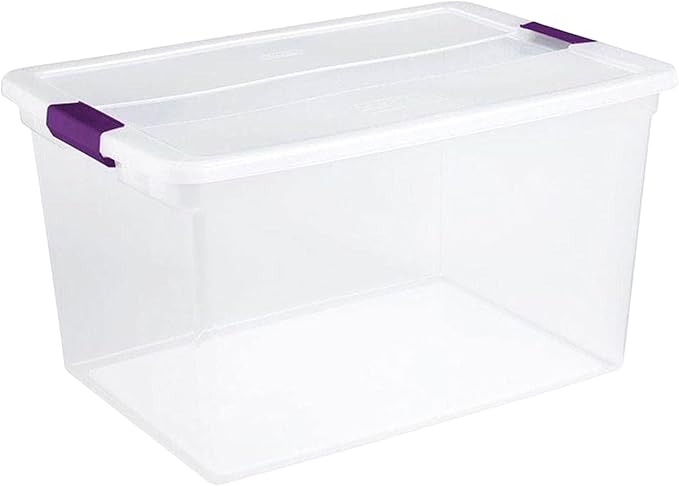 Sterilite 66 Quart (6 Pack) and 6 Quart (12 Pack) Totes Clear Plastic Stackable Storage Containers with Latching Lids for Home Organization