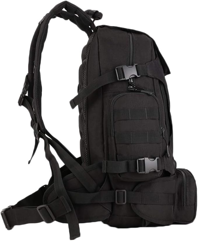 UNISTRENGH 40L Military Style Backpack Tactical Rucksack Hunting Backpack MOLLE System Outdoor Travel Bag Army Gear Daypack Black