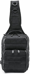 Outdoor Tactical Sling Bag Pack Military Sport Shoulder Sling Backpack EDC Molle Assault Bag for Every Day Carry (Black)
