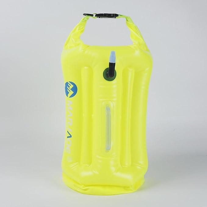 Swim Buoy 20L Sturdy Portable Roll Top PVC Waterproof Storage Bag for Rafting Canoeing Surfing Beach Hiking Yellow