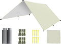 Camping Tarp Waterproof Portable Multifunctional Outdoor Traveling Awning Backpacking Shelter Rain(Beige3 * 5M)