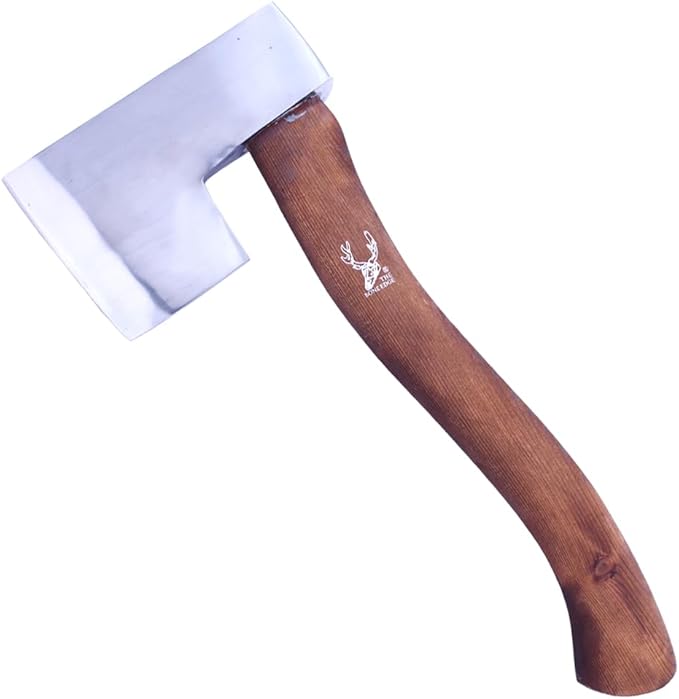 TheBoneEdge 16 Hunting Axe Wood Handle Steel Polish Blade with Sheath