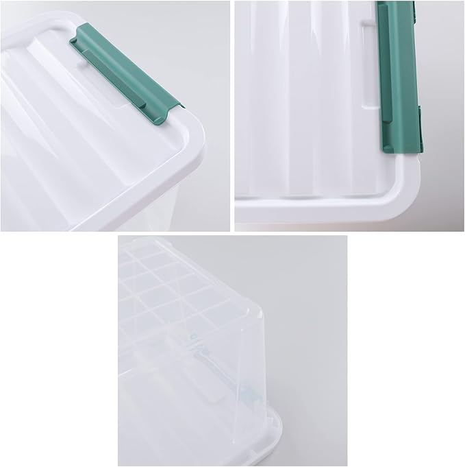 Xyskin 6-Pack 20 Quart Plastic Storage Boxes Latching Storage Bin Box Clear