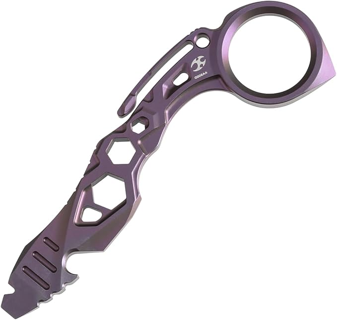 KANSEPT PryMate Purple Anodized Titanium Pry Bar Multitool with Glass Breaker Bottle Opener Hex Bit Pocket Cilp for Your Versatile Companion for Everyday Carry and Camping Accessories G008A4