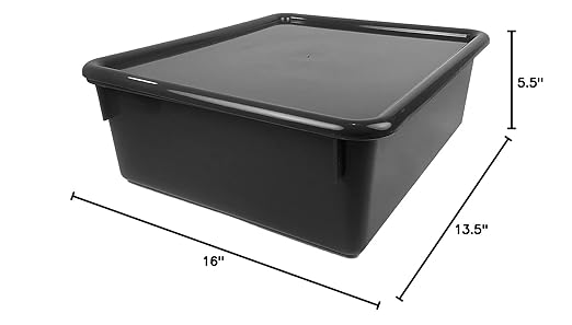 Romanoff Double Stowaway Tray with Lid Black