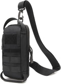 Sunnystacticalgear Outdoor Sports Hiking Sling Bag Shoulder Pack Camouflage Tactical Molle Chest Bag - Black