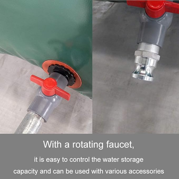 TCHAU PVC Container Portable Capacity Storage Tank Flexible Tank with Shut-Off Valve Cylindrical Water Bag is Thickened and Foldable When Going Out in The Field Car Water Bladder Transportation Large