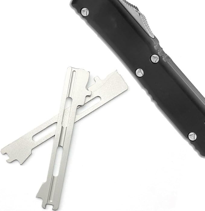 2PCS Stainless Slider Replacements Fit for Microtech UTX85 and Ultratech Series DIY Making Accessory(Large)