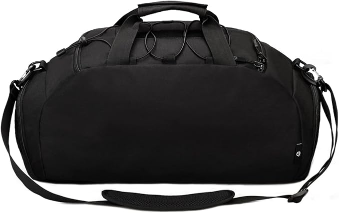 UNISTRENGH 3-Ways Tactical Military Nylon Men Holdall Weekend Travel Duffel Bag Backpack Messenger Shoulder Bags Rucksack Handbag (Black)