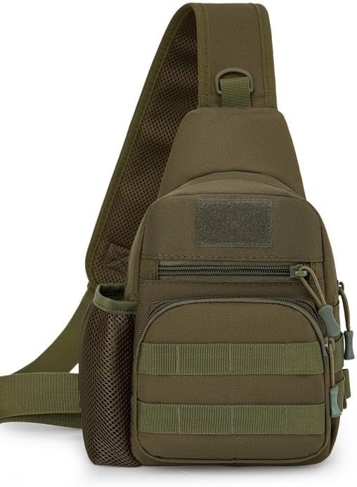 Sling Crossbody Backpack with Water Bottle Holder Chest Shoulder Backpack Sports Bag Leisure Waterproof Oxford Cloth Water Bottle Cell Phone Bag for Outdoor Travel 02