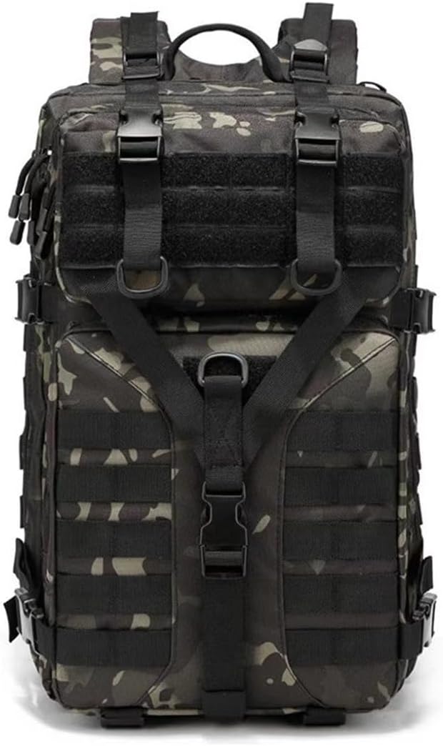 45L Military Tactical Backpack Large Men Army 3 Day Assault Rucksack Molle Bag Daypack (Black CP)