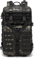 45L Military Tactical Backpack Large Men Army 3 Day Assault Rucksack Molle Bag Daypack (Black CP)