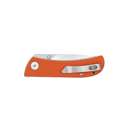 EIKONIC Knives HEAdesigns Fairwind Folding Knife 2.72 D2 Polished Drop Point Blade Orange G10 Handles Liner Lock - 220SOR