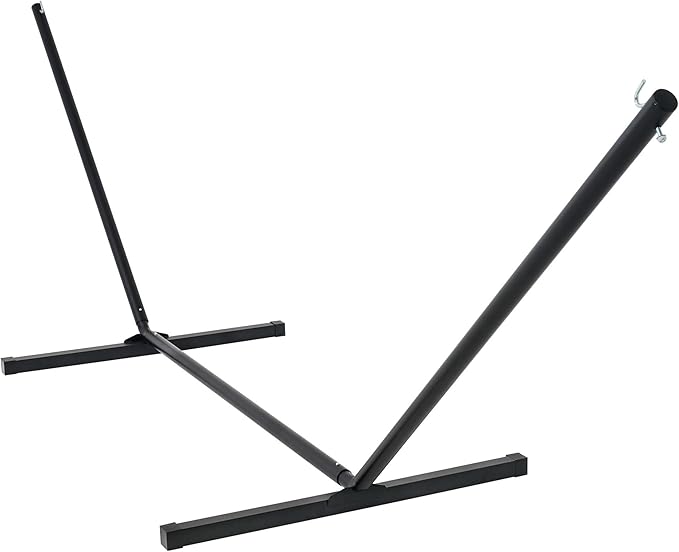 Lazy Daze Hammocks Portable 2 Person Heavy Duty Steel 12 FT Hammock Stand with Hooks and Chains for Outside Patio Backyard 450 Pounds Capacity Black