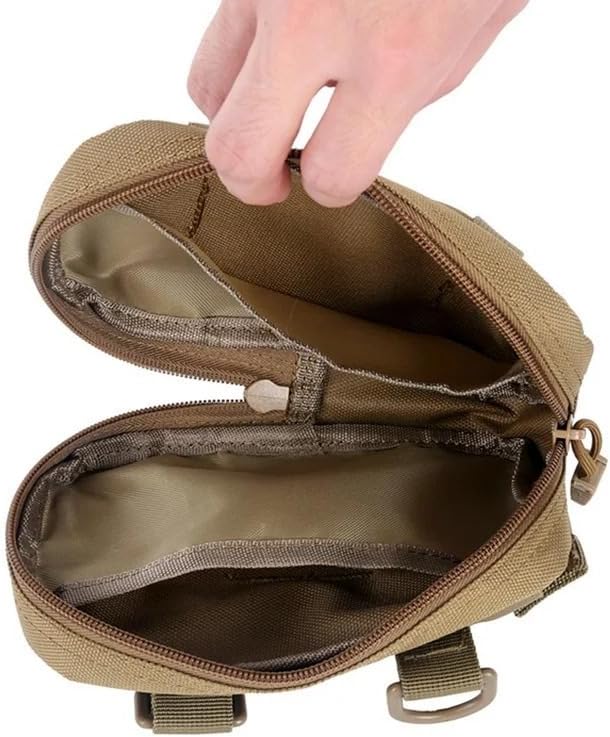 Outdoor Tactical Molle Waist Pouch First Aid Medical Bag Admin Map Holder Climbing Hunting Accessories EDC Tool BagsBrown