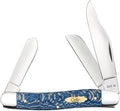 Case XX Pocket Knife STOCKMAN - SMOOTH BLUE SYCAMORE WOOD Item #63732-7347 SS - Length Closed: 3 7/8Inches