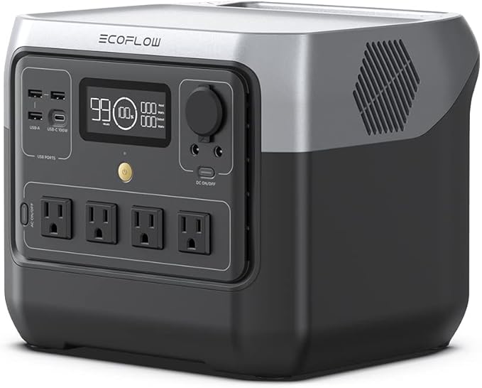 EF ECOFLOW Portable Power Station RIVER 2 Pro 768Wh LiFePO4 Battery 70 Min Fast Charging 4X800W (X-Boost 1600W) AC Outlets Solar Generator for Outdoor Camping/RVs/Home Use Black