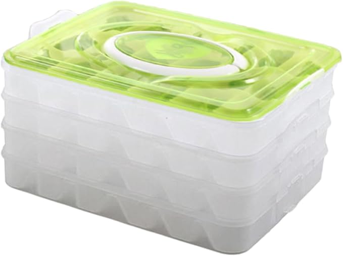 Ciieeo Portable Dumpling Storage Large 18-Compartment Freezer Organizer Stackable Container for Fridge Plastic for Meal Prep and Freezing Dumplings