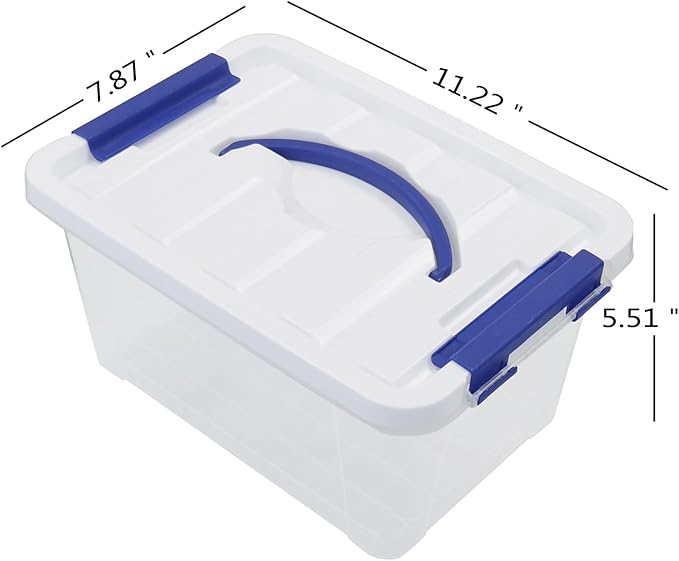 7 Quart Plastic Storage Boxes 6 Pack Clear Storage Bins with Lids