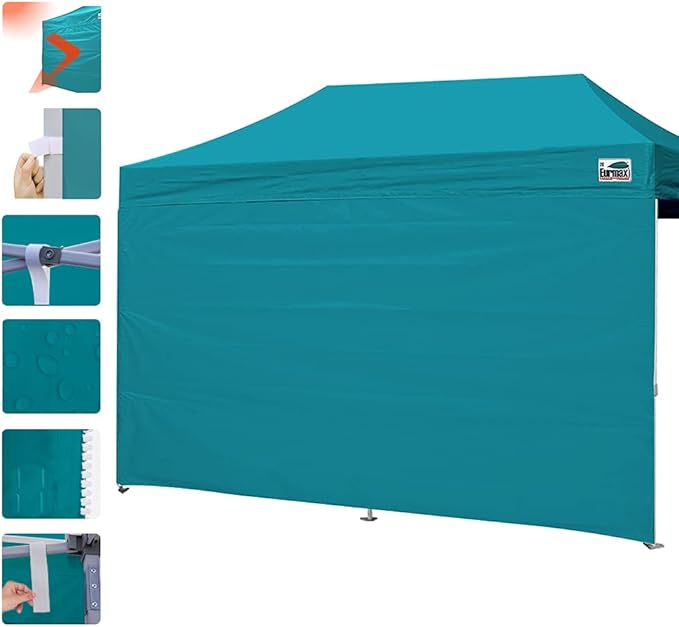 Eurmax USA 10x20 Pop Up Canopy SunWall-UV Protection for TentsBlocks Sunlight&ampWindWater Resistant Side Wall OnlyEasy Hook &amp Loop InstallationFit for 20FT Straight Leg Shelters&ampGazeboT