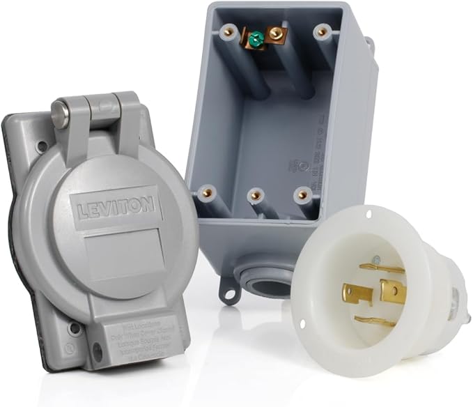 Leviton 30 Amp Generator Power Cord Inlet Kit 37830-KIT
