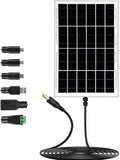 12V Solar Panel with 6 Optional Adapter Plugs10W Solar Panel Battery Charger Portable for Vehicle Gate Opener Electrical Fence Chicken Coop Lawn Tractor Boat