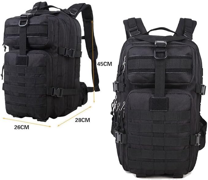 Outdoor Sports Pack Hiking Bag Rucksack Knapsack Combat Camouflage Tactical Backpack- Black